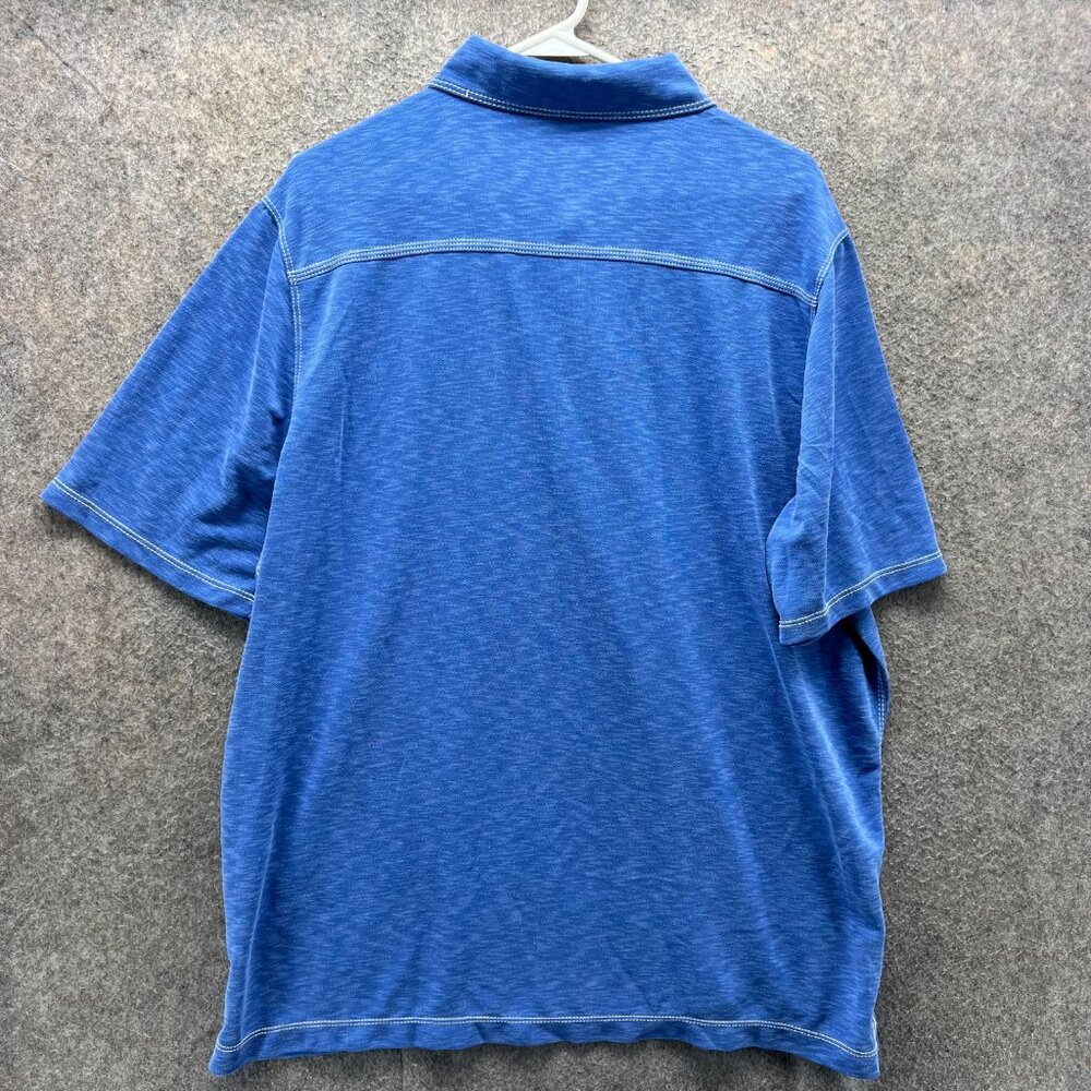 Johnston & Murphy Polo Shirt Mens XL Blue Preppy Dress Heather Vintage Golf - Picture 9 of 11